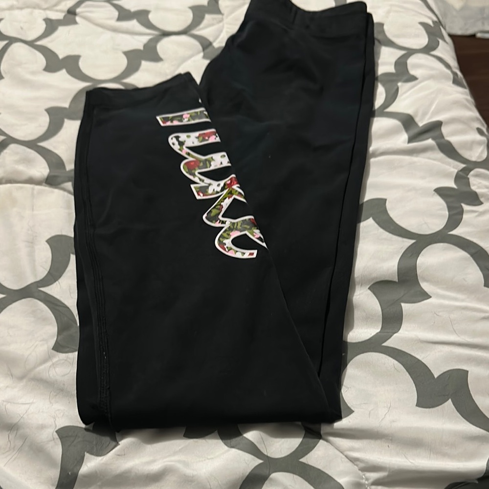 Nike Black Leggings with Floral Logo